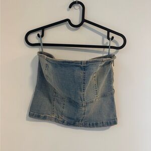 Zara Light Blue Denim Tube Top